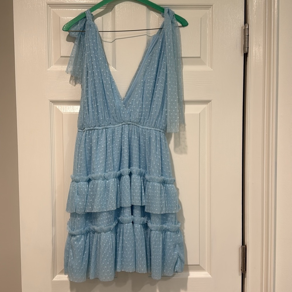 Light Blue Ruffled Dress - Picture 3 of 3